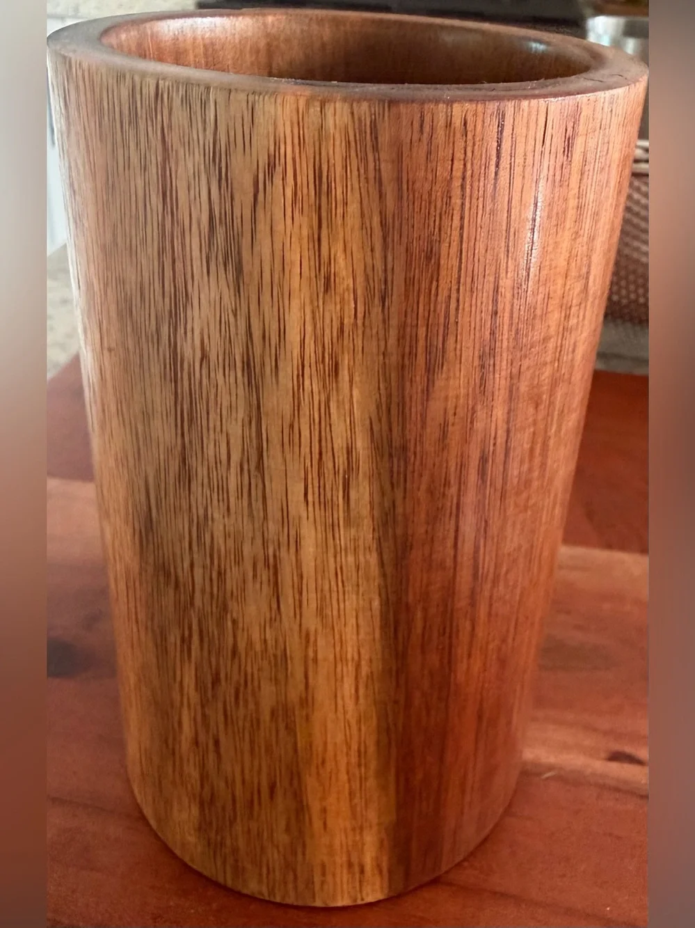 Wooden Utensil Holder & utensil hanging hooks